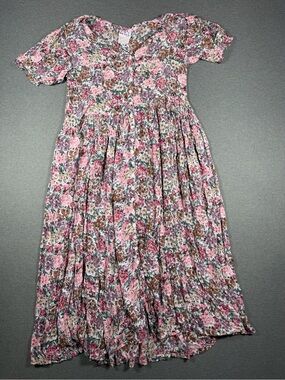 Vintage Floral V-Neck Maxi Dress